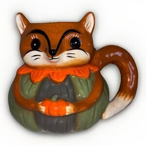 Johanna Parker Fox Peep Pumpkin Halloween Mug Pumpkin Thanksgiving Autumn NEW